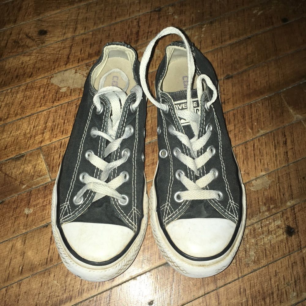 Converse black size 1 low top boat shoes